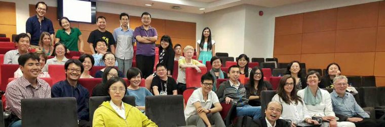 Photo of Professor Anna Lawson and other CDS members at a Summer School on Disability Rights at Hong Kong University. A group photo with students and Dr Simon Ng, organiser of the event.