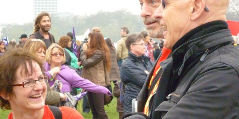 Emeritus Professor Barnes at an event with Tara Flood of the Alliance for Inclusive Education (ALLFIE)